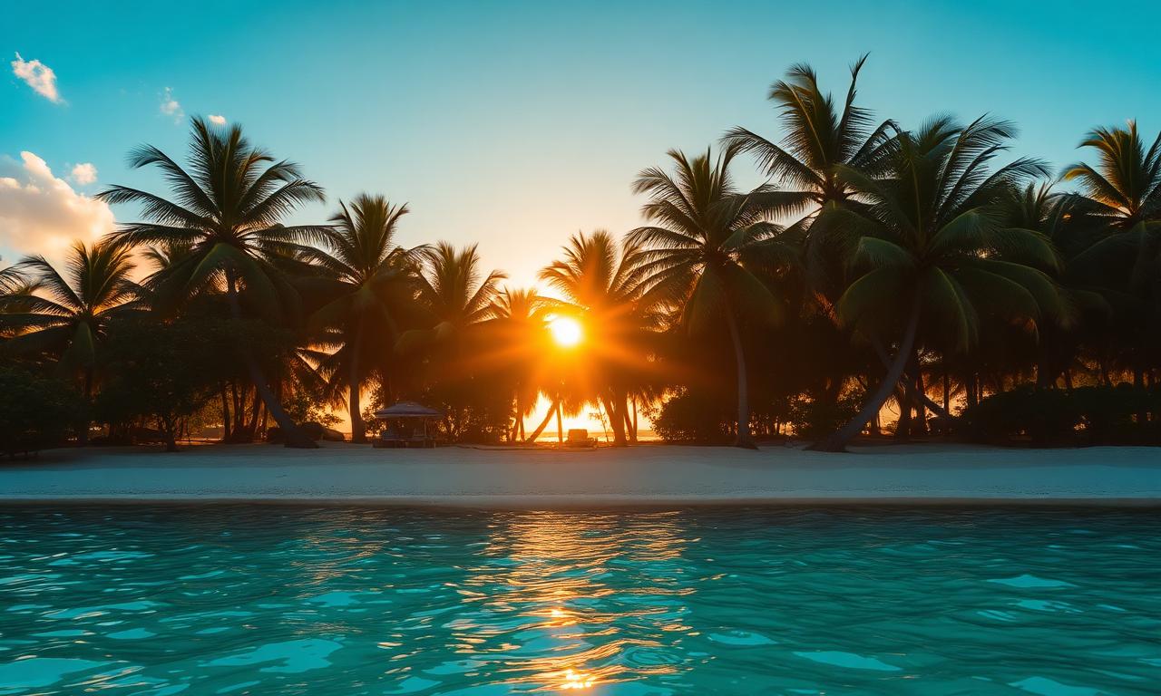 Tropical Beach Escape — cinematic scene
